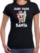 Bellatio Decorations Shoppartners Bv Surf dude Santa fun Kerstshirt / outfit zwart voor dames - Kerstkleding / Christmas outfit XL