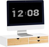 SoBuy BBF11-WN Monitorverhoger Ergonomische Monitorstandaard Universele Computer Monitor Houder Laptop of TV Screen