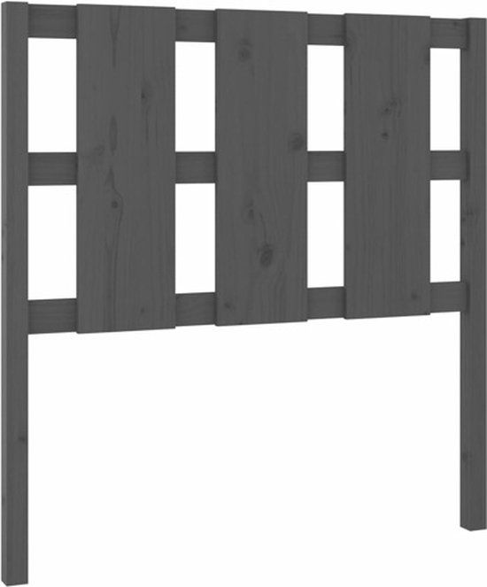 vidaXL Hoofdbord 95,5x4x100 cm Massief Grenenhout Grijs