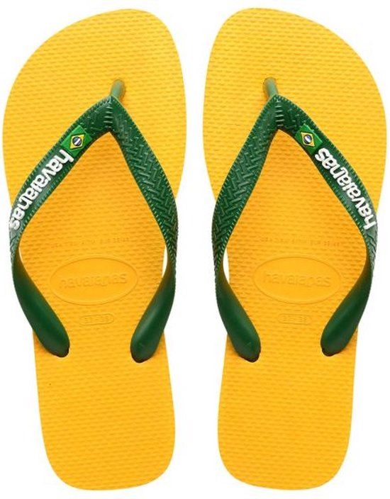 Havaianas Brasil Logo Teenslippers Unisex Geel Maat 37/38