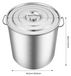 Chaudron - Grande marmite - 70 litres - Acier inoxydable 201 - Convient pour plaques de cuisson à gaz et à induction - Résistant à la chaleur jusqu'à 650 °C