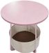 Merkloos Relaxdays Bijzettafel - 45 cm - met mand - woonkamer - roze-creme