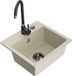 Mexen Milo évier en granit 1 cuve avec robinet de cuisine Telma, beige