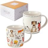SPOTTED DOG GIFT COMPANY Spotted Dog Porseleinen Mokken 2 stuks 350ml