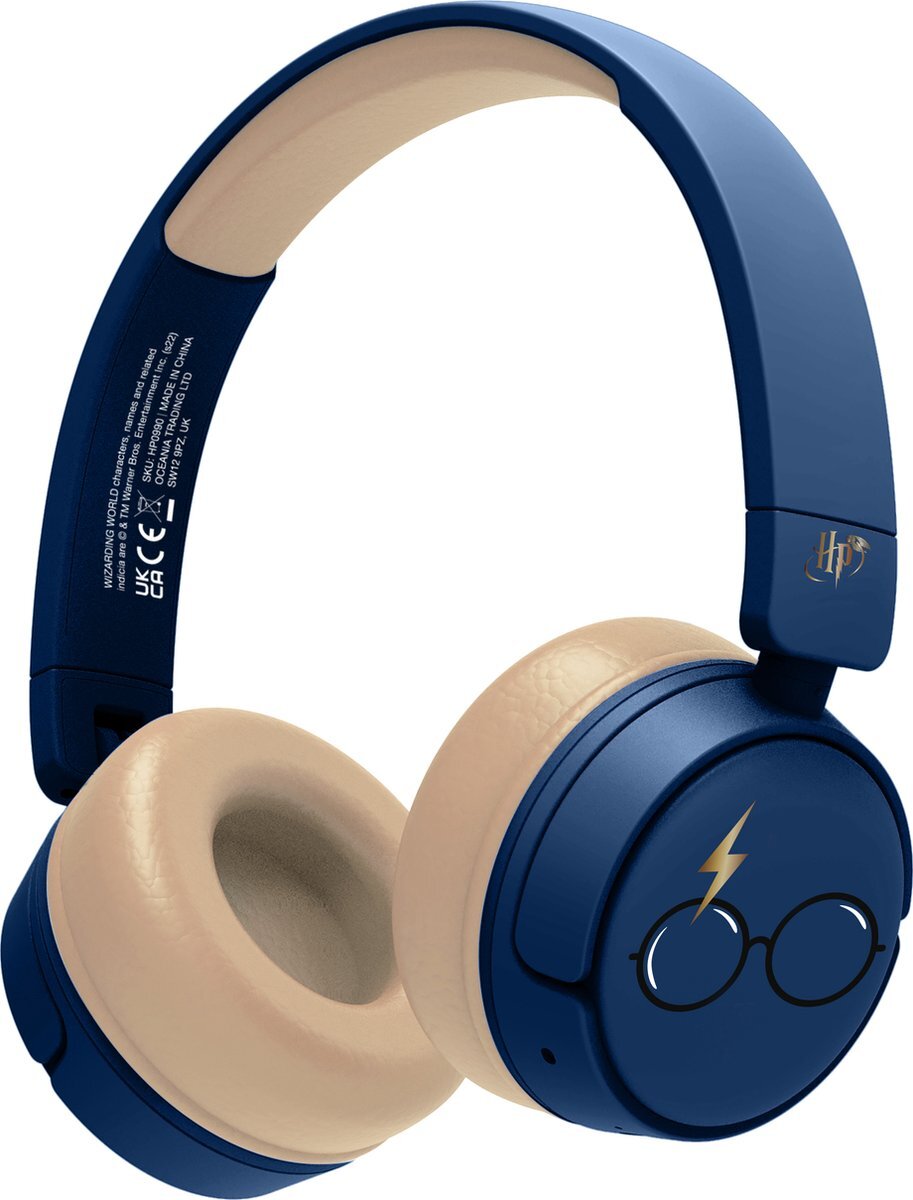 OTL Technologies Harry Potter - blauwe draadloze junior koptelefoon - volumebegrenzing - microfoon - inklapbaar - lange speeltijd blauw