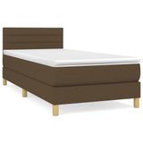 vidaXL Boxspringbed met matras, stof, donkerbruin, 180x200 cm
