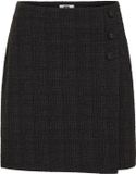 WE Fashion Dames bouclé rok - Zwart - XL