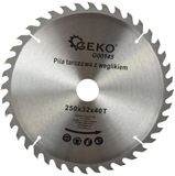 GEKO Cirkelzaagblad - Tungsten Carbide - 250 mm - 40 Tanden - Voor Houtbewerking