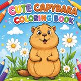 Cute Cozy Funny Capybara Animal Coloring Book Gift for Adults Kids Boys Girls Teens
