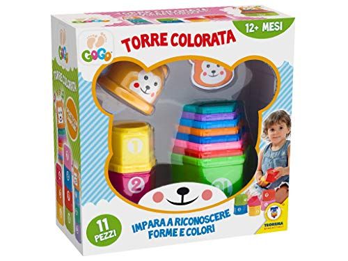 Teorema Panda Teorema 64171 - Kleurrijke toren met letters en cijfers om te stapelen, meerkleurig
