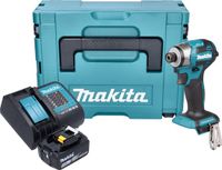 Makita DTD 173 ST1J accu slagmoersleutel 18 V 180 Nm 1/4" borstelloos + 1x oplaadbare accu 5.0 Ah + lader + Makpac