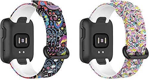 Chainfo compatibel met Xiaomi Mi Watch Lite/Redmi Watch Watch Strap, Premium Soft Silicone Watch Band Replacement Wristbands (Pattern 1+Pattern 7)