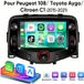 Junsun Autoradio 7 Pouces Carplay 4 Cœurs Pour Peugeot 108 (2015-2021) 64g
