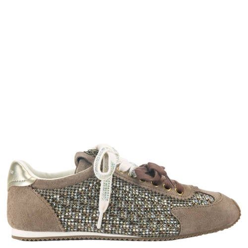 Kurt Geiger Islington suède sneakers met strass-steentjes - bruin