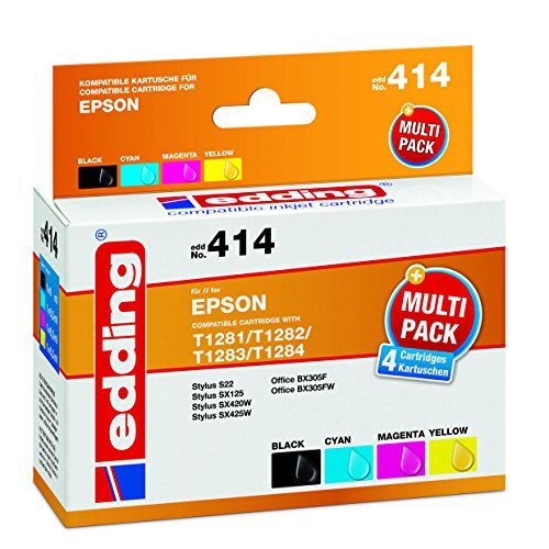 Edding 18-414 inktcartridge EDD-414, CMYK, vervangt Epson T1281/T1282/T1283/T1284