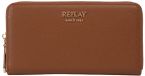 REPLAY Zip Around Wallet Tan Lichtbruin