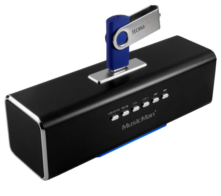 Technaxx MusicMan MA Soundstation - Zwart - Draagbare luidspreker - 6W - FM Radio - USB - AUX - MicroSD