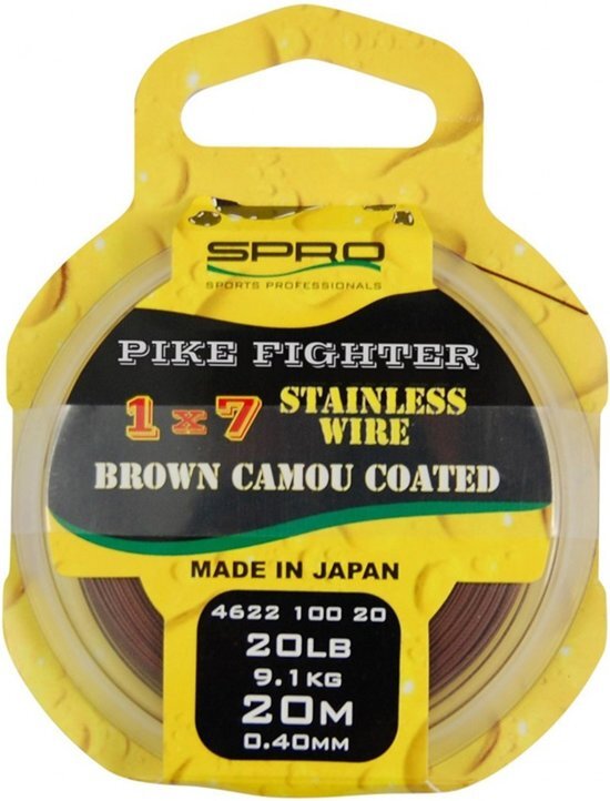 - Spro 1x7 Brown Coated Wire Onderlijnmateriaal 20m 30lb