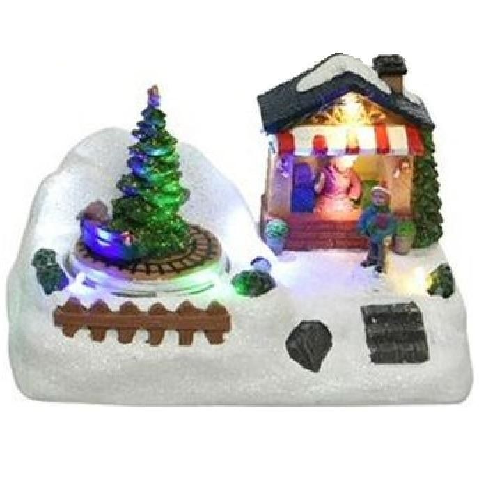 Kersthuisje - LED Kerstverlichting Binnen - 7 Lampjes - 10 x 18 x 12 cm