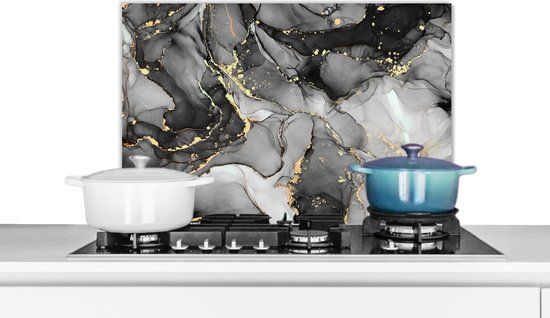 KitchenYeah Spatscherm Marmer goud - RvM - Ferrari - 70x50 cm - Keuken achterwand