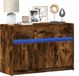 Prolenta Maison Exclusive - TV-meubel met LED-verlichting, gerookt eikenhout, 91x34x61 cm