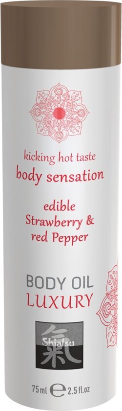 Shiatsu Luxe Eetbare Body Oil - Aardbei & Rode Peper