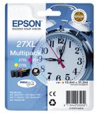 Epson 27XL Multipack - 3 ml - XL - geel, cyaan, magenta - origineel - blisterverpakking met RF-alarm - inktcartridge - voor WorkForce WF-3620DWF, WF-3640DTWF, WF-7110DTW, WF-7610DWF, WF-7620, WF-7620DTWF