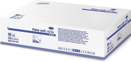 Peha Soft Nitrile Fino Wegwerphandschoenen - Paars - Maat M - 150 stuks