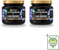 Garnier Loving Blends Magnetic Charcoal Haarmasker - Droge Lengtes - 340 ml - 2 Stuks