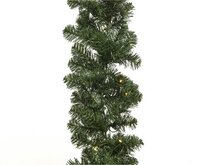 Groene Guirlande 270cm - 50 LED Lampjes - Kunststof - Batterij - Timer