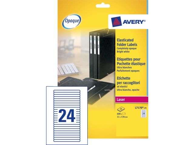 Avery Etiket L7170-25 134x11mm wit 600stuks