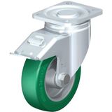 Blickle Zwenkwiel Softhane aluminiumvelg zware uitvoering bevestigingsplaat