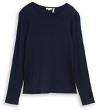 Tom Tailor - Pull en maille basique à col rond - Taille S - bleu captain