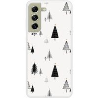Samsung Galaxy S21 FE Beschermende Siliconen Case - Elegante Dennenboom