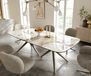 Estelar Table à manger Edge Boot 240x120 cm Céramique Minas Melange Blanc-Beige Estelar ronde Métal Finition effet Titane