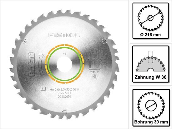 Festool cirkelzaagblad universeel 216 x 30 x 2 3 mm 36 T