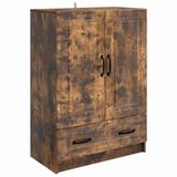 vidaXL Dressoir met lade Gerookt eiken 66 x 34,5 x 92 cm Bewerkt hout