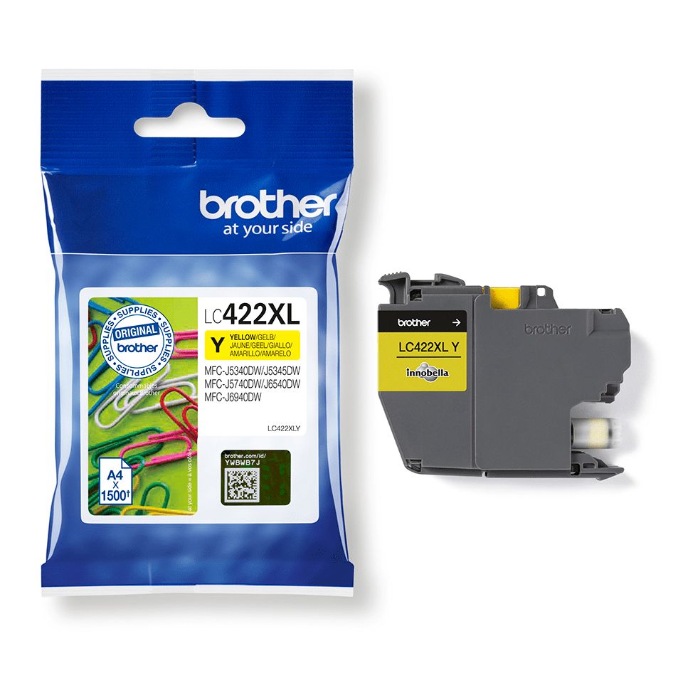 Brother LC-422XLY Yellow Ink Cartridge - Original - 1500 Pages