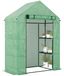 Serre - Serre pour usage domestique et semis - 141 x 72 x 191 cm - 4 étagères - Étanche - Cadre en acier PE - Vert