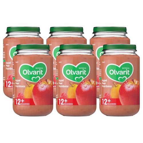 Olvarit 12m+ appel peer framboos 6x200g