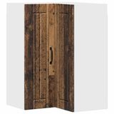 vidaXL Wandhoekkast LUCCA Oud hout 57 x 57 x 80 cm Bewerkt hout