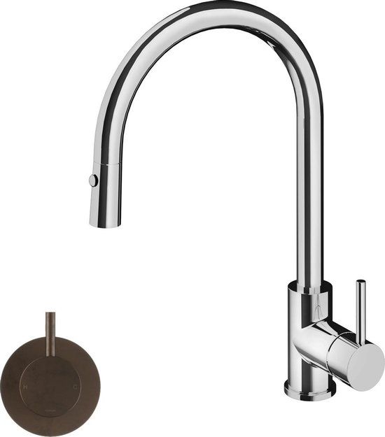 Hotbath Fellow Keukenmengkraan Draaibaar/Uittrekbaar Verouderd Messing