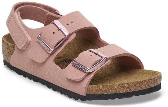 Birkenstock Milano AS Kids Birko-Flor Birkibuc Narrow Roze Platte sandalen Vrouwen Schoenmaat 33