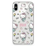 Personalaizer Beschermhoes voor iPhone X - XS - Hello Kitty Patron Stickers