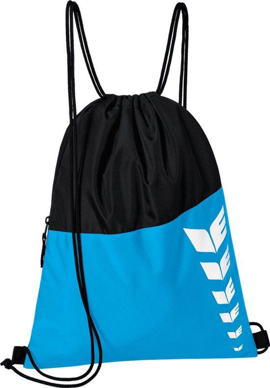 ERIMA Six Wings Gymtas Curacao-Zwart Maat M - Lichtblauw - Volwassenen - Polyester - Rugzak