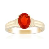 Cavill - Gouden ring - 375 geelgoud - AAA Mexicaanse vuur opaal 0,75 ct ovaal geslepen - Luxe ring met edelsteen, vuur opaal, klassiek sieraad