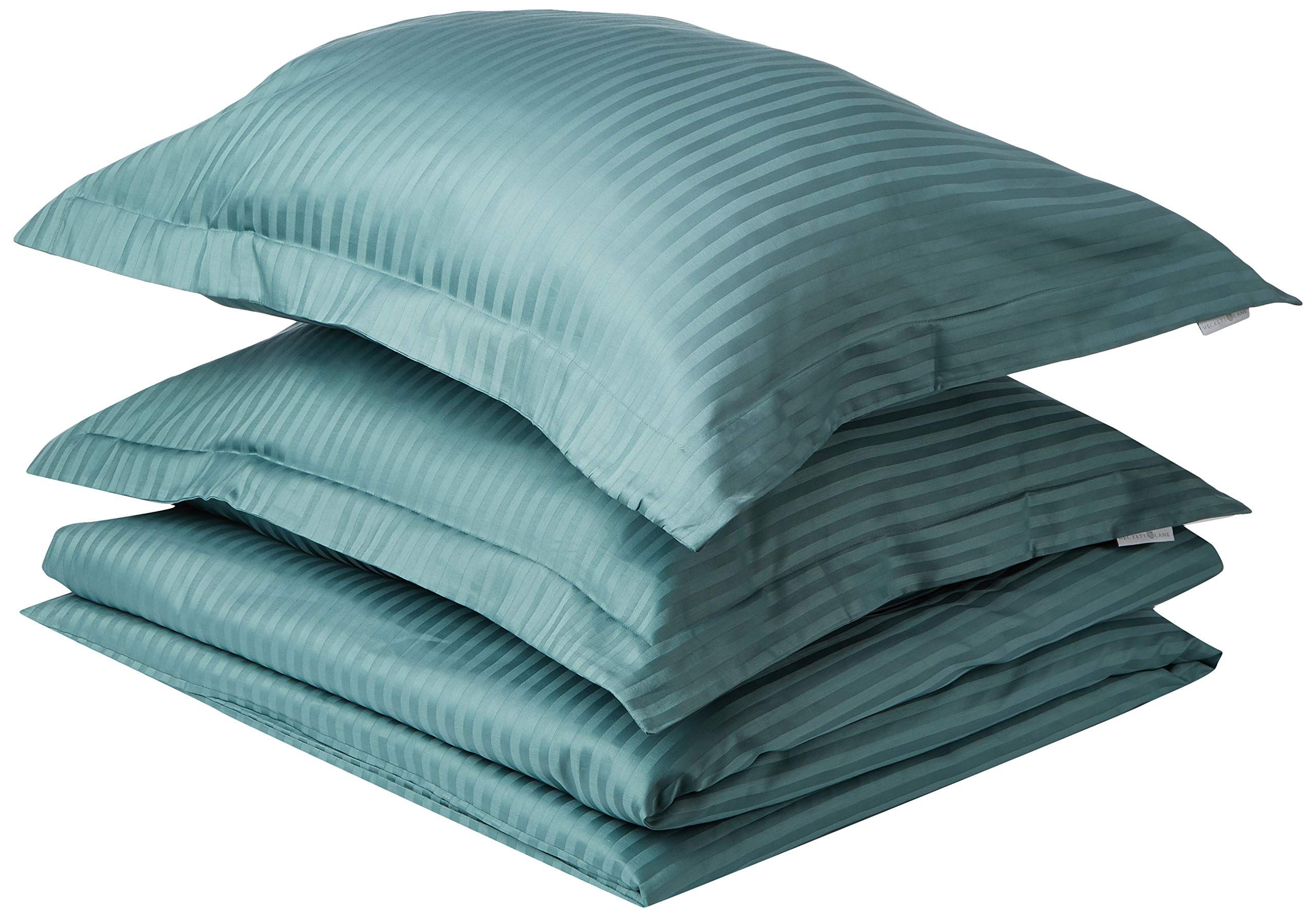 Heckett & Lane Stripe Dekbedovertrek - Litsjumeaux - 240x200/220 cm - Mineral Green