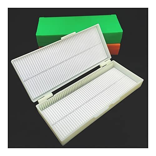 BEEYNG Laboratorium Microscoop Accessoires Plastic Microscoop Slides Box, 50pcs Slides Opslag Houder Case