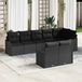 Maison Exclusive - Tuinset met 8 zitplaatsen, zwarte polyrotan loungeset