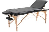 Viking Choice Massagetafel inklapbaar - 3 secties - 185x70cm - hout - zwart